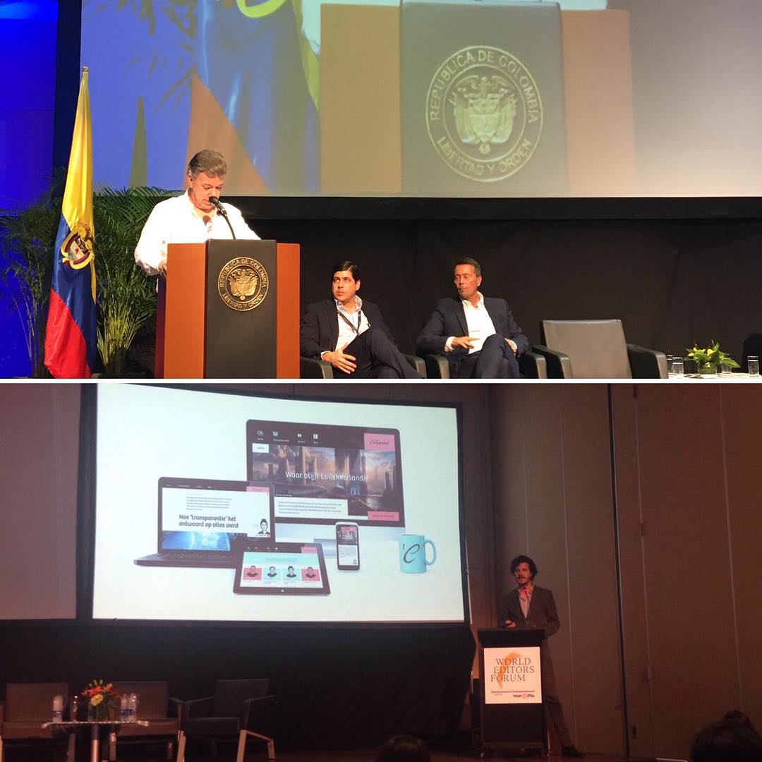 Op het World Editors Forum in Colombia