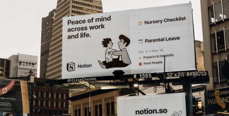 Billboard van Notion in New York